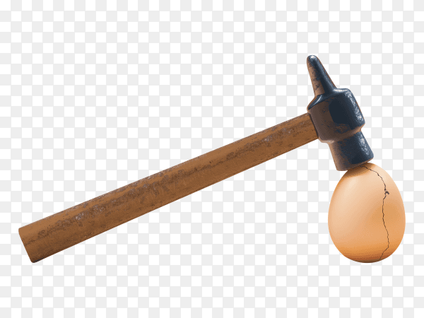 Cracked eggshell hit by hammer transparent PNG