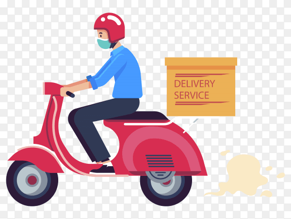 Delivery man with mask vector royalty free PNG