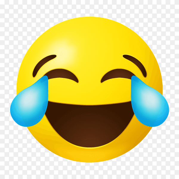Emoji face with tears joy on transparent background PNG