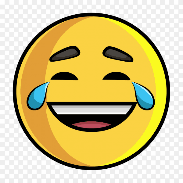 Emoji laughing with tears transparent PNG