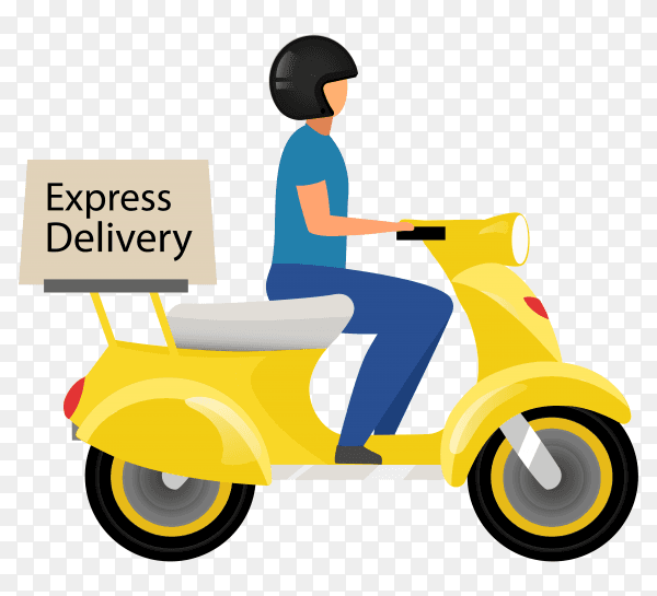 Express delivery flat vector transparent PNG