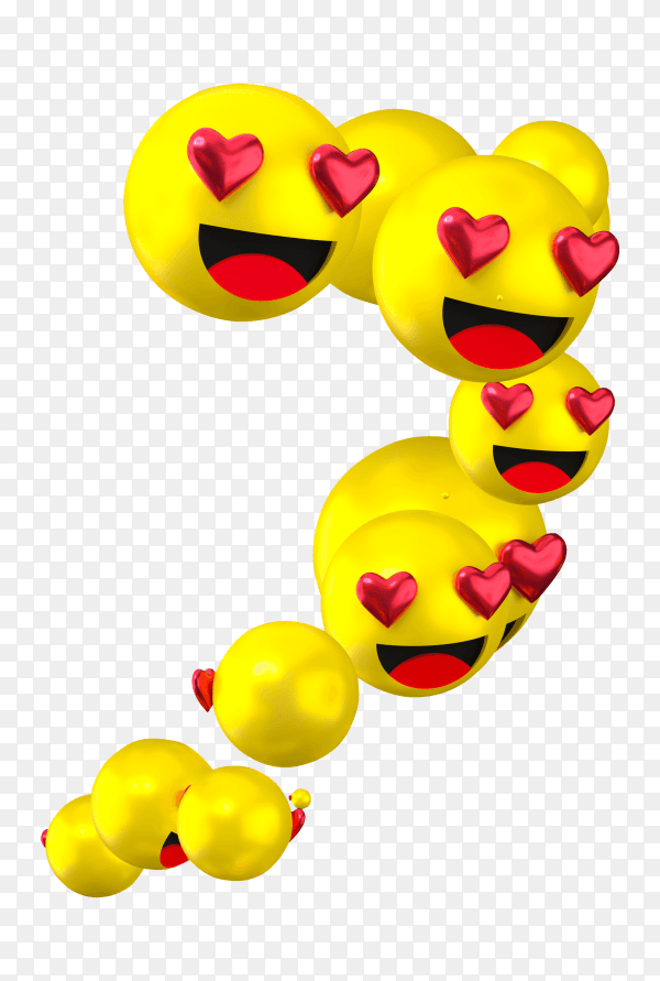 Facebook reactions love emoji transparent background PNG
