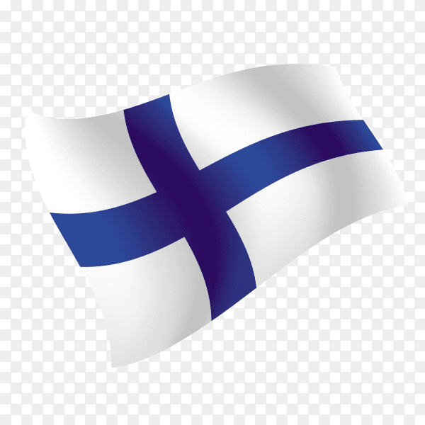 Finland flag waving vector on transparent background PNG