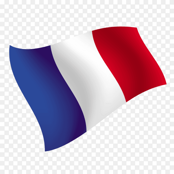 France flag waving vector on transparent background PNG