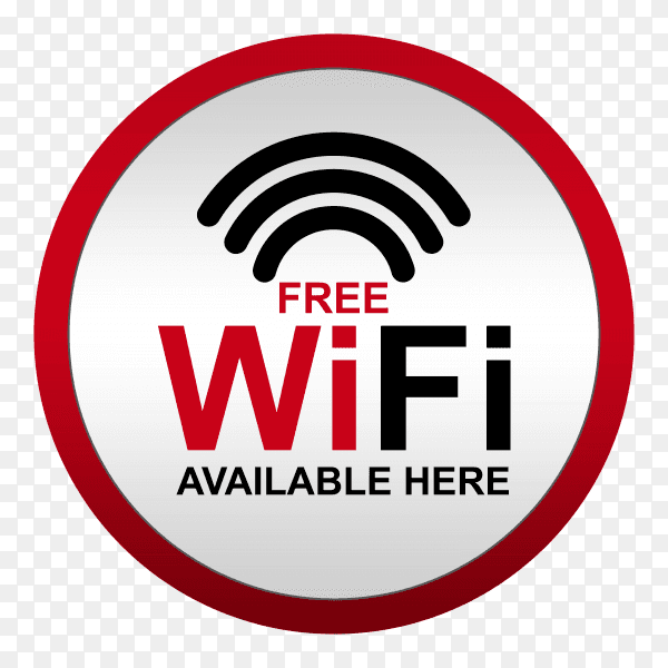 Free WiFi Available Here With Circle Metal Style Icon PNG