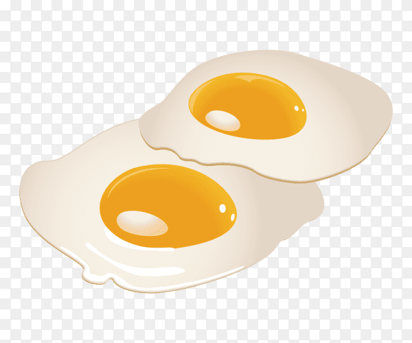 Fried egg vector on transparent background PNG
