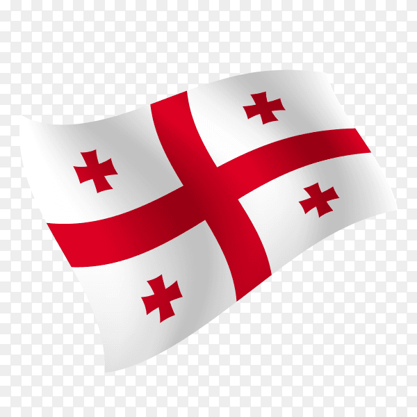 Georgia flag waving vector on transparent background PNG