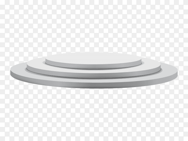 Gray round podium 3d on transparent background PNG