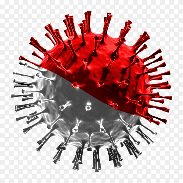 Indonesia flag Shaped covid-19 virus transparent PNG