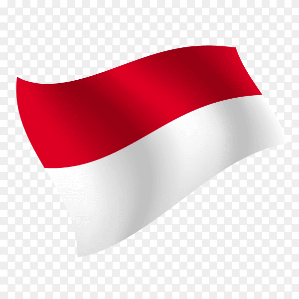 Indonesia flag waving vector on transparent background PNG
