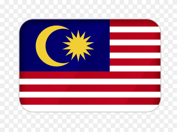 Malaysia flag icon on transparent background PNG