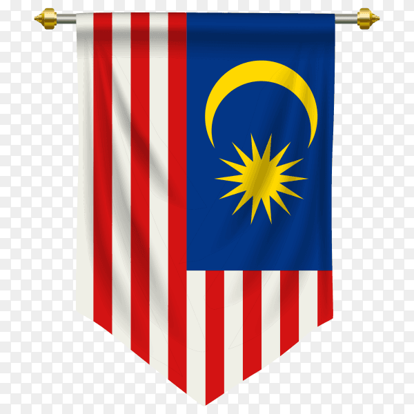 Malaysia pennant flag vector PNG