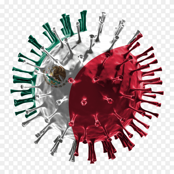 Mexico flag Shaped covid-19 virus transparent PNG