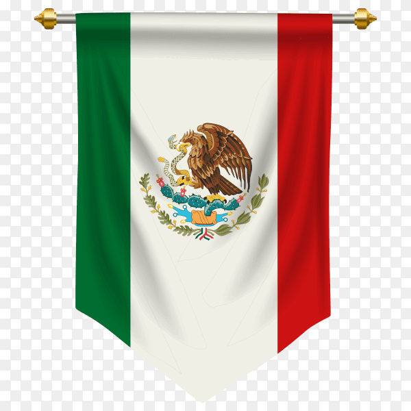 Mexico pennant flag vector PNG