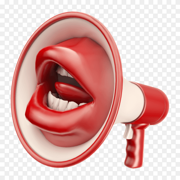 Mouth shaped loudspeaker premium image PNG