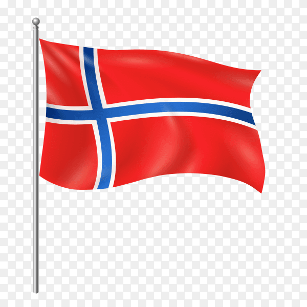 Norway flag waving vector on transparent background PNG