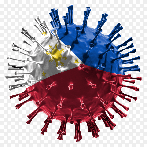Philippines flag Shaped covid-19 virus transparent PNG