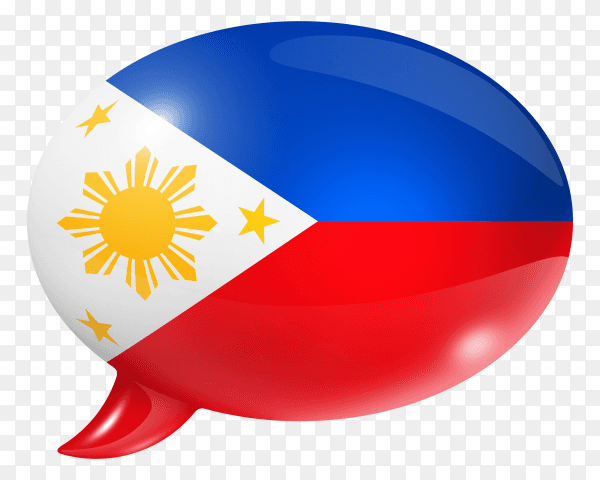 Philippines flag shaped speech bubble transparent PNG