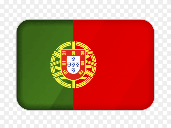 Portugal flag icon on transparent background PNG