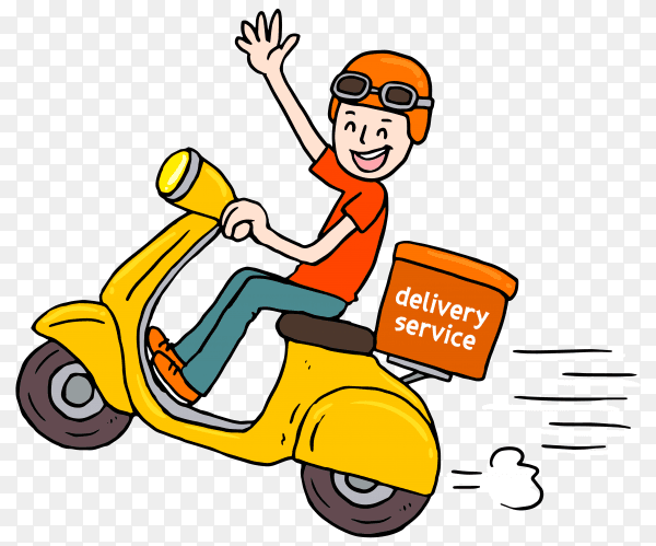 Smiley delivery man transparent PNG