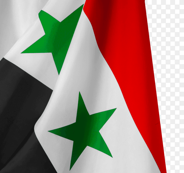 Syria flag on transparent background PNG