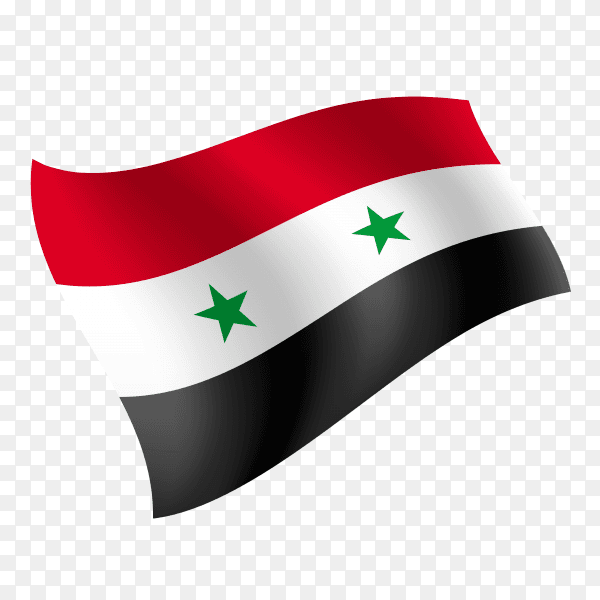 Syria flag waving vector on transparent background PNG