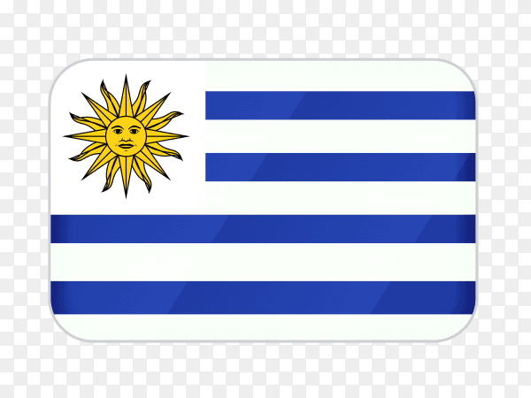 Uruguay flag icon on transparent background PNG