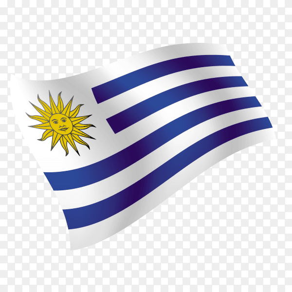 Uruguay flag waving vector on transparent background PNG