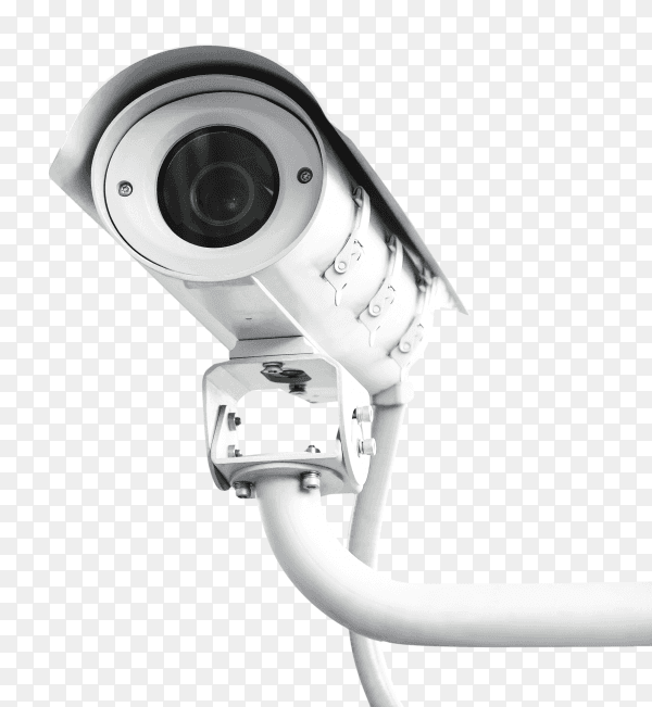 White CCTV security camera royalty free PNG