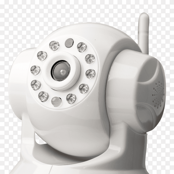 White CCTV security camera transparent PNG