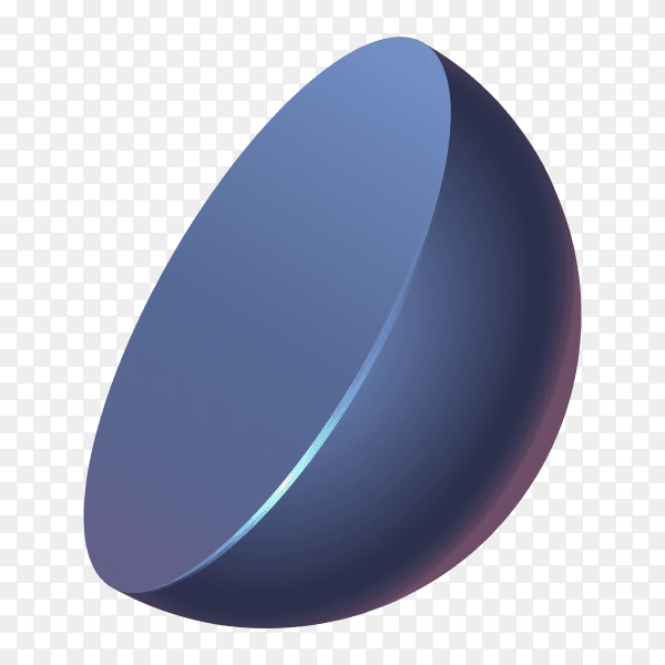 3D design Semicircle Dark blue on transparent background PNG