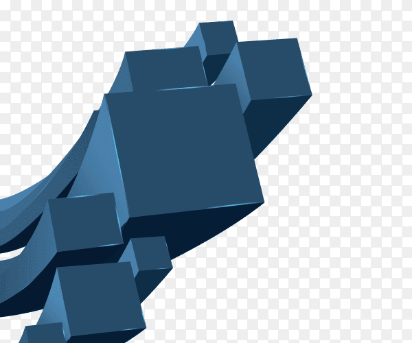 3D design cubes Dark blue on transparent PNG