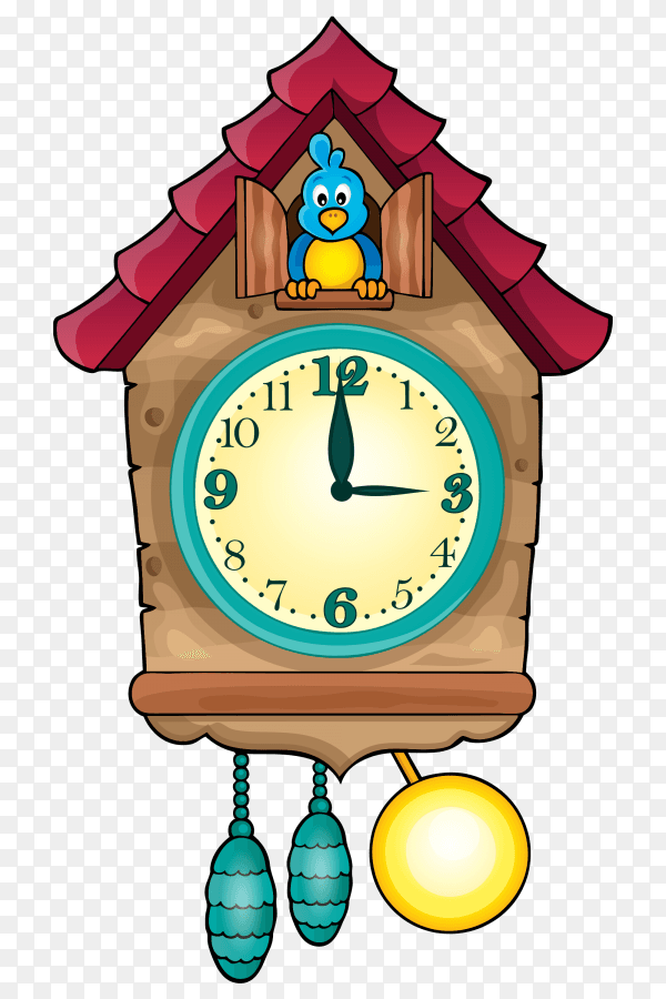 Beautifal cuckoo clock vector PNG
