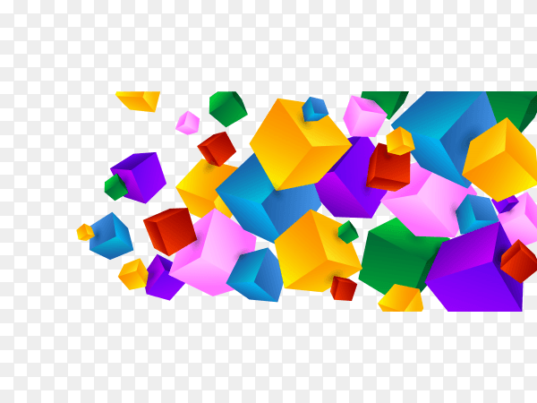 Beautiful colorful cubes vector PNG