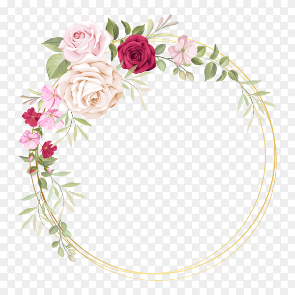 Beautiful wedding invitation card on transparent PNG
