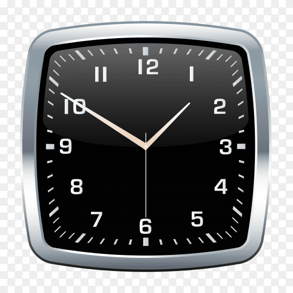 Black wall clock Clipart PNG