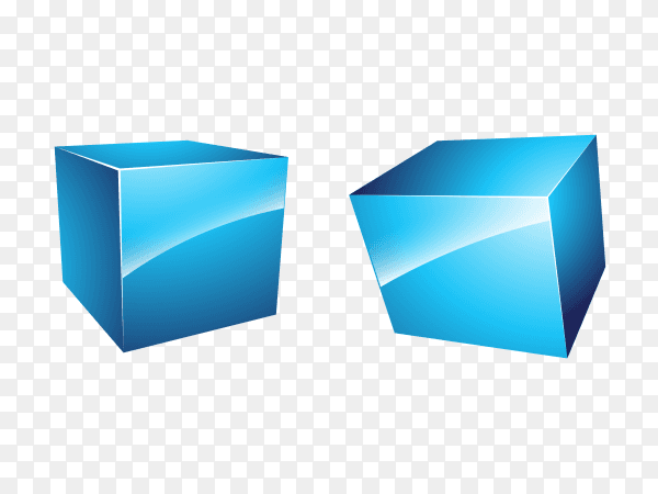 Blue 3D cubes shapes Clipart PNG