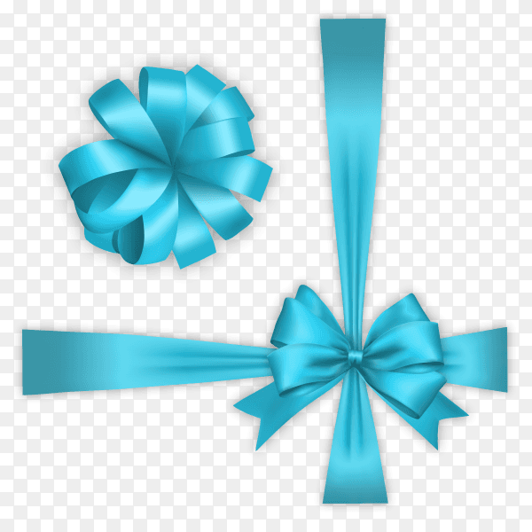 Blue Ribbon on transparent background PNG