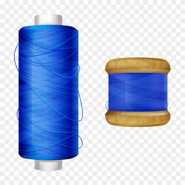 Blue thread on transparent background PNG