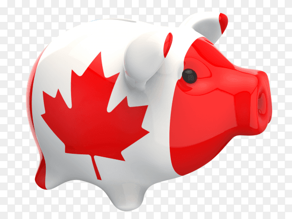 Canada flag shaped on piggy bank vector PNG