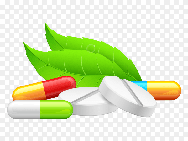 Capsuls Different colors on transparent PNG