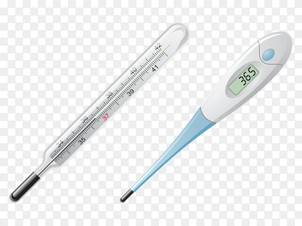Classic and digital Thermometer clipart PNG