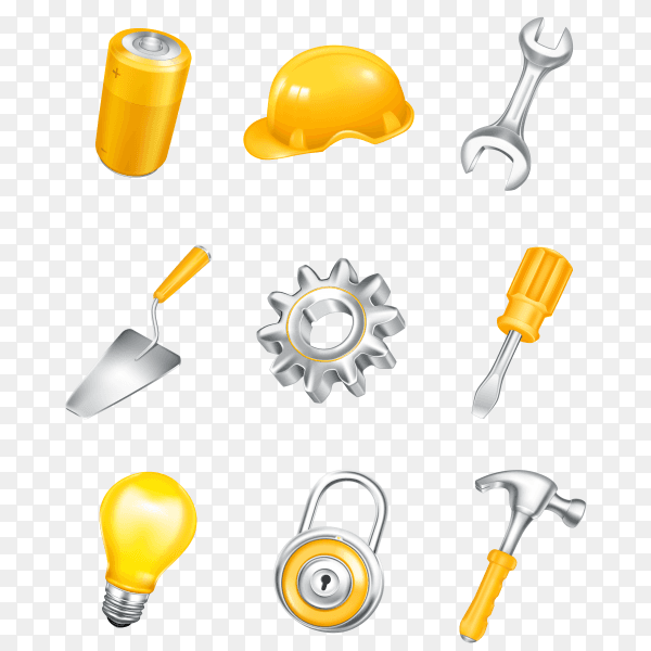 Collections tools desigen on transparent background PNG