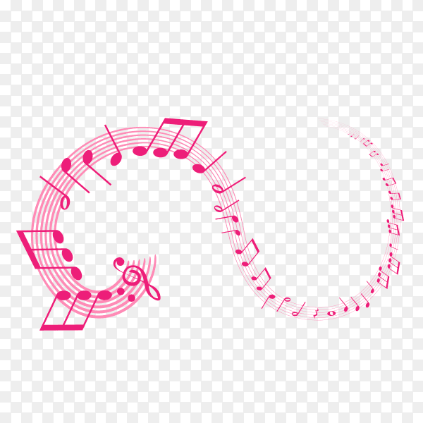 Colorful abstract pink stave on transparent PNG