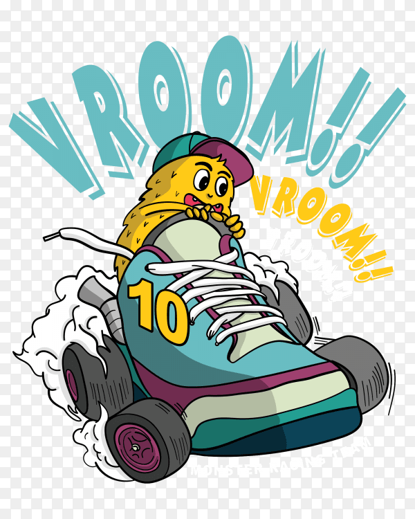 Cool monster racing png with transparent PNG