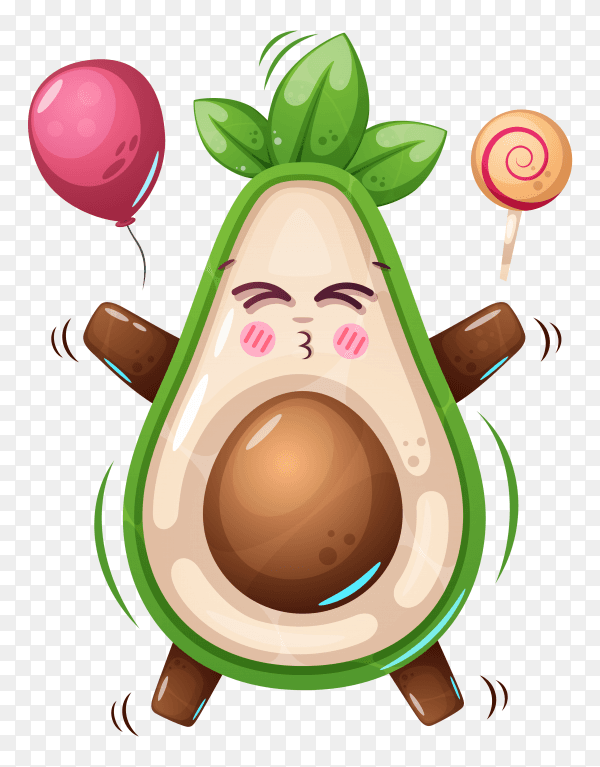 Cute Avocado ontransparent PNG