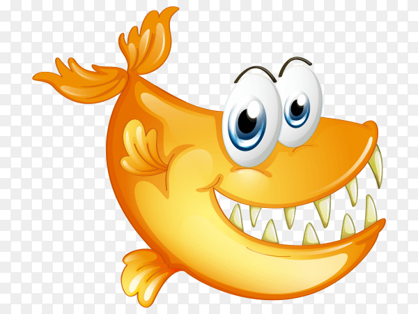 Cute Shark under the sea with rolled eyes on transparent background PNG