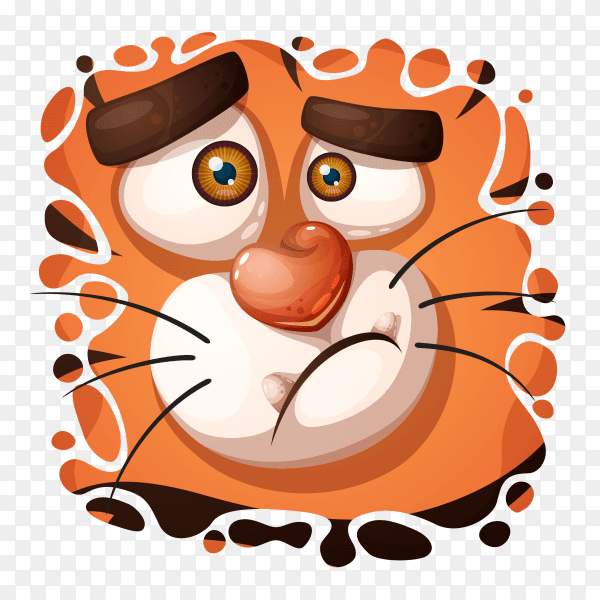 Cute monster character tiger vector PNG