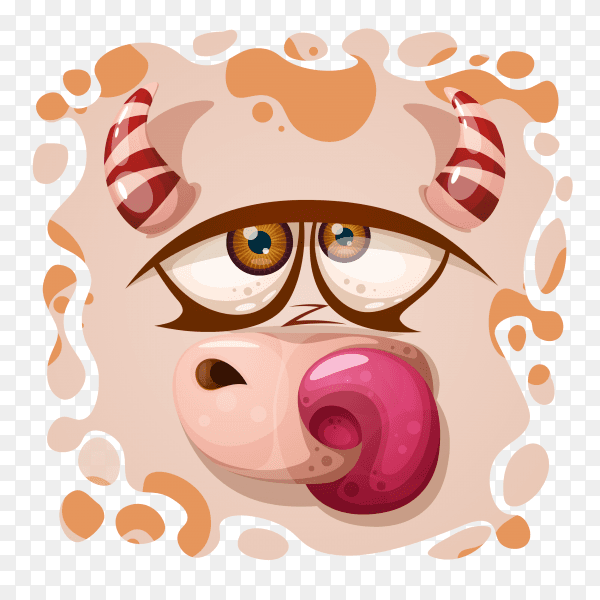 Cute monster with character Buffalo Clipart PNG