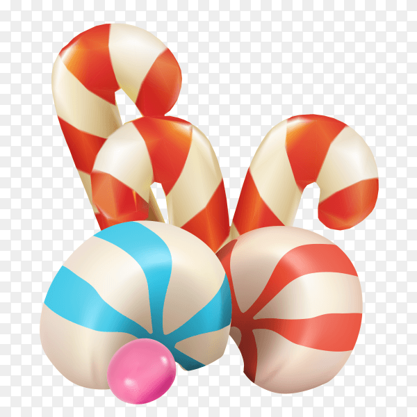 Delicious candys on transparent background PNG